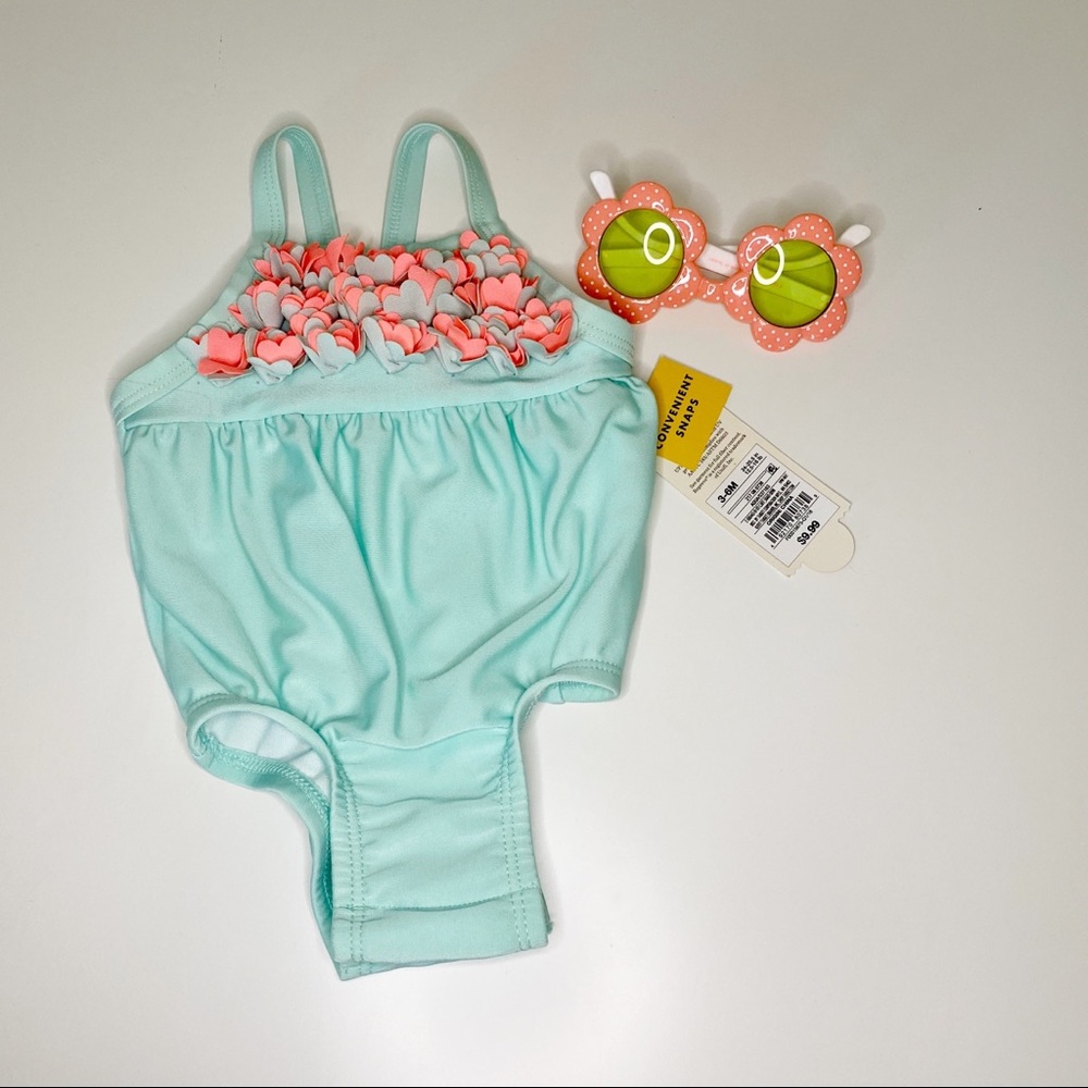 Cat & Jack 6mo Baby Swimsuit with Sunglasses